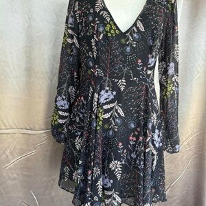 Floral Black Dress